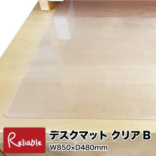 PLUS あんしんデスクマット ななめカット 透明マット W1600×D800