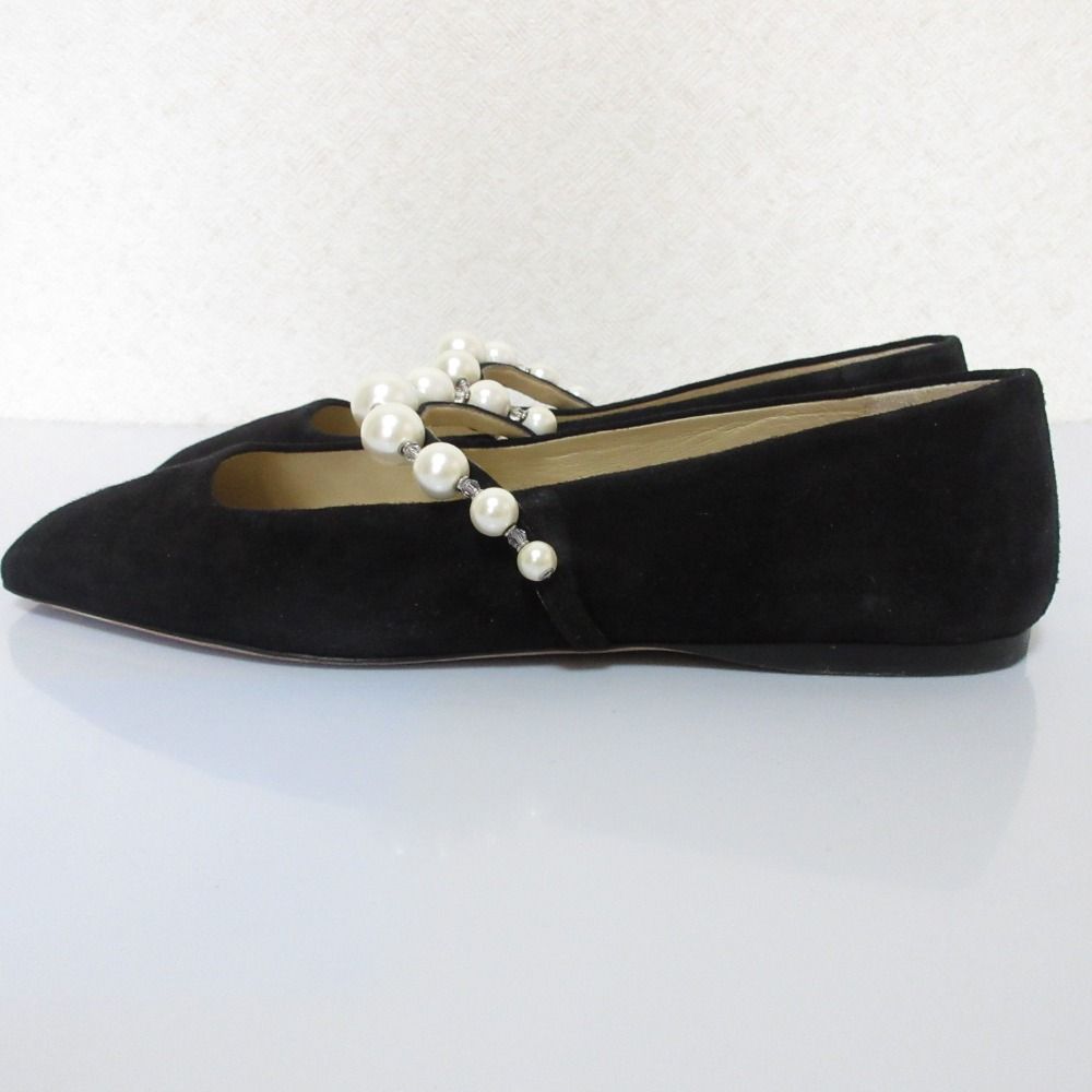 美品 21AW JIMMY CHOO ジミーチュウ スエード パール メリージェーン 