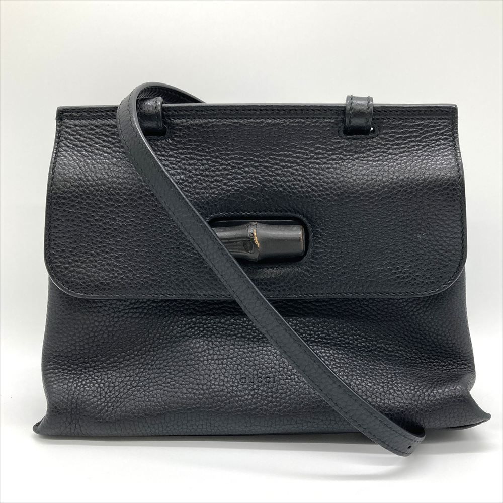 グッチ GUCCI デイリー バンブー ハンドバッグ レザー 370831 ブラック
