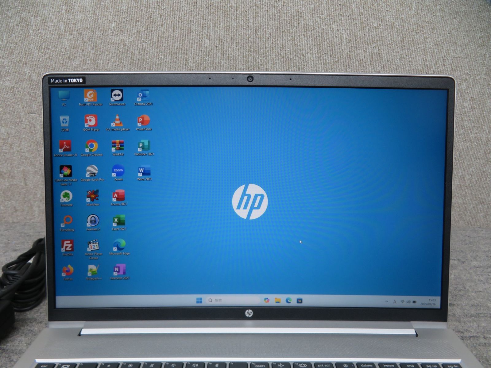 HP ProBook 450 G9(Win10 11DG)  中古 Core i5-1.3GHz(i1235U)/メモリ16GB/SSD256GB/フルHD15.6/Wi-Fi6対応/Webカメラ [訳あり品] 2023年頃購入 TK 厳選した中古パソコン、中古PCのクオリット HP ProBook 450 G9