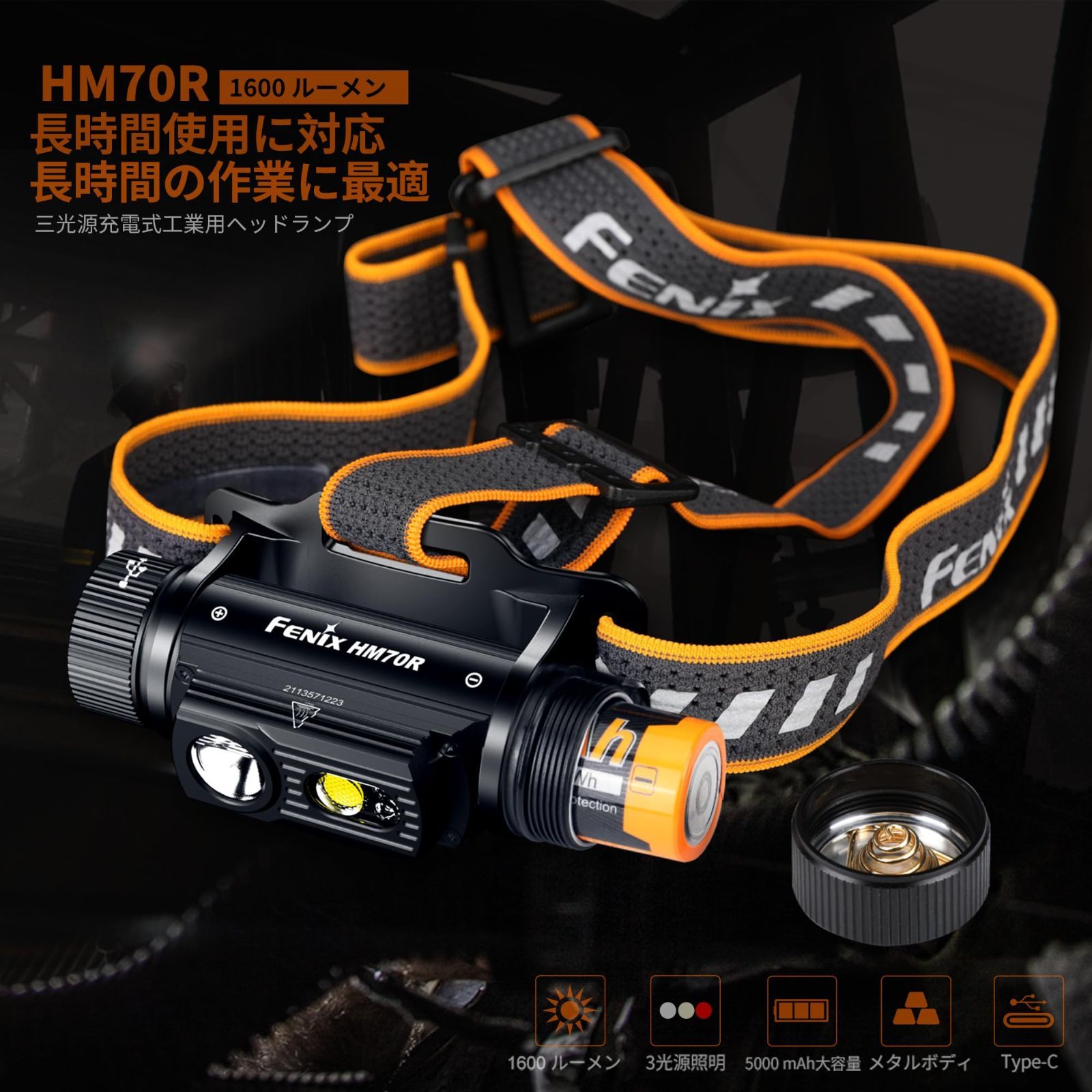 新着商品 1600ルーメンの高輝度 5000mAh大容量電池 USB-C充電式 IP68防水防塵 ヘッドライト 耐衝撃 180°調整 186メートル照射 3つ光源 ランニングライト LED アウトドア用ヘッドライト 軽量 防災 散歩 登山 アウトドア H OLIVEOS_COM_TR