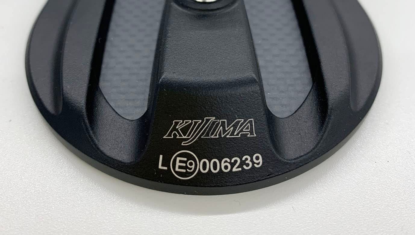 キジマ Kijima バイクパーツ ミラー TECH12 ラウンドエッジ アルミ製 左右兼用 ロングステー ECE認証番号取得済み 汎用 1本入り ブラック カーボン 203-8093 BRIGHTFACE_UK