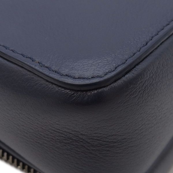 【週替わりSALE】 クリスチャン ディオール Christian Dior 2WAYバッグ マイクロ ポーチ キャンバス レザー ネイビー シルバー金具 紺 クロスボディ 2ESCA326VLM_36BU 保存袋