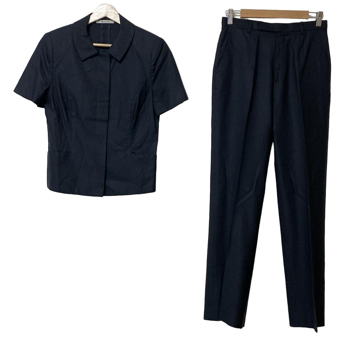 新品✨Aquascutum　セットアップ　ウール　ストライプ×レオパード　黒 楽天市場】Aquascutum【アクアスキュータム】定価121,000円