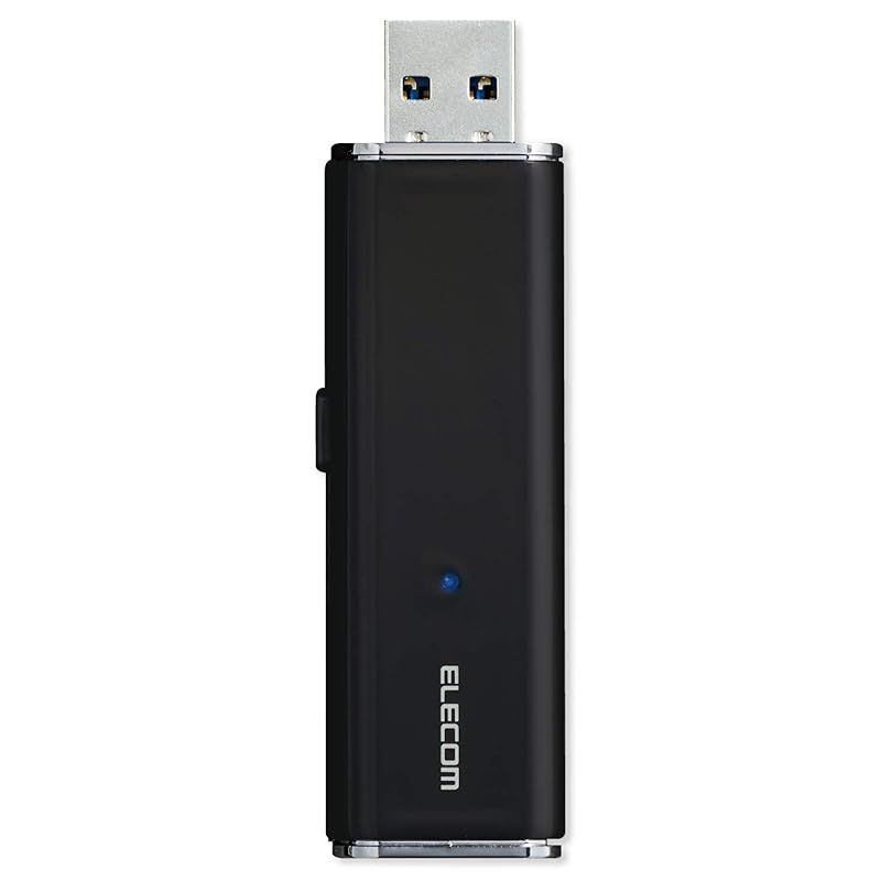 エレコム 外付け ポータブルSSD 128GB USB3.2 Gen1 スライド式 直挿しブラック ESD-EMN0128GBK