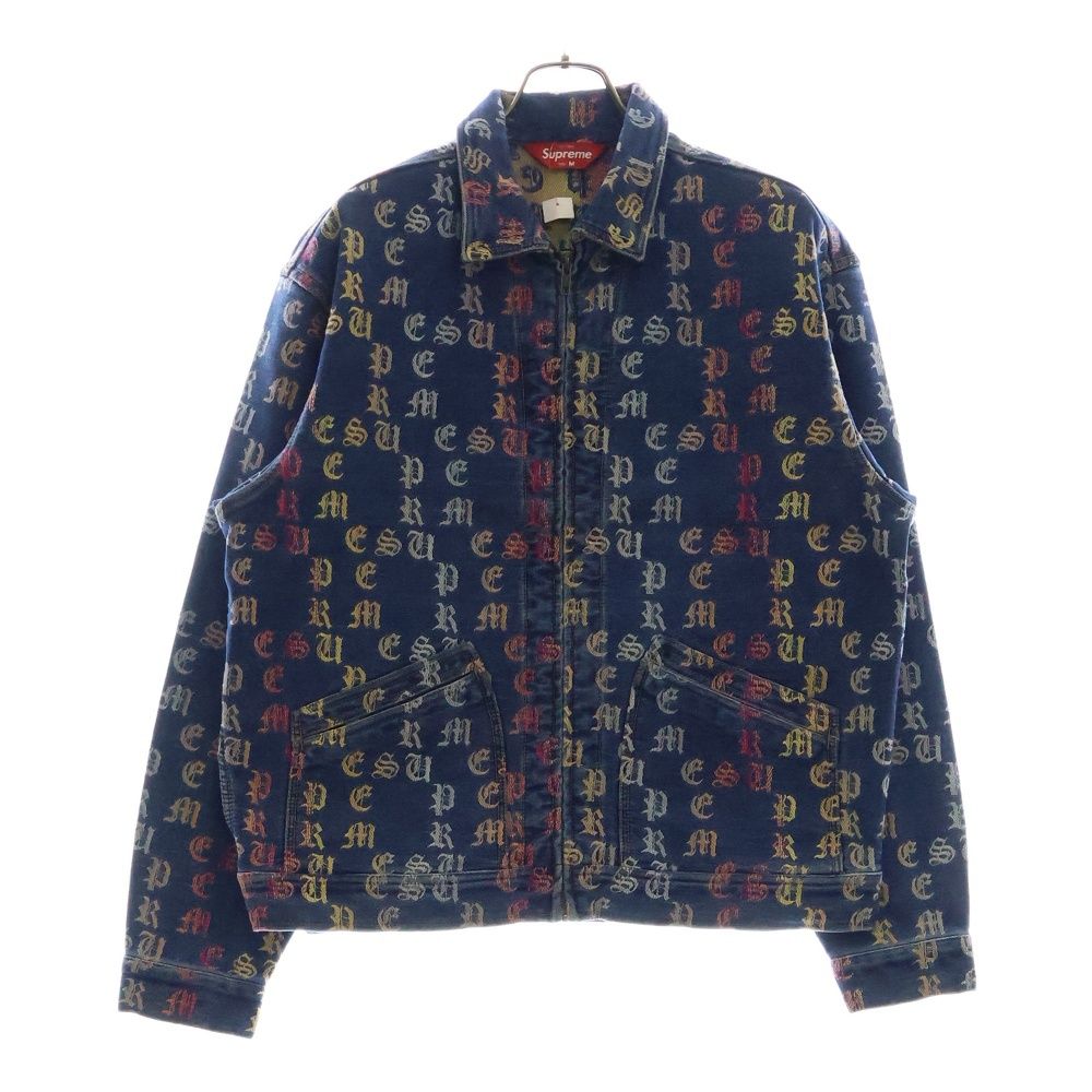 SUPREME シュプリーム 22SS Gradient Jacquard Denim Work Jacket グラディエント ジャガード 総柄 デニム ワークジャケット ブルゾン インディゴ