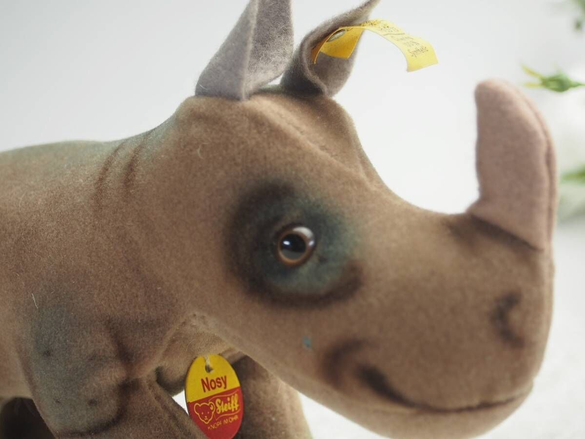 送料無料☆シュタイフ☆Rhinoceros Nosy 12cm ID完品☆サイの
