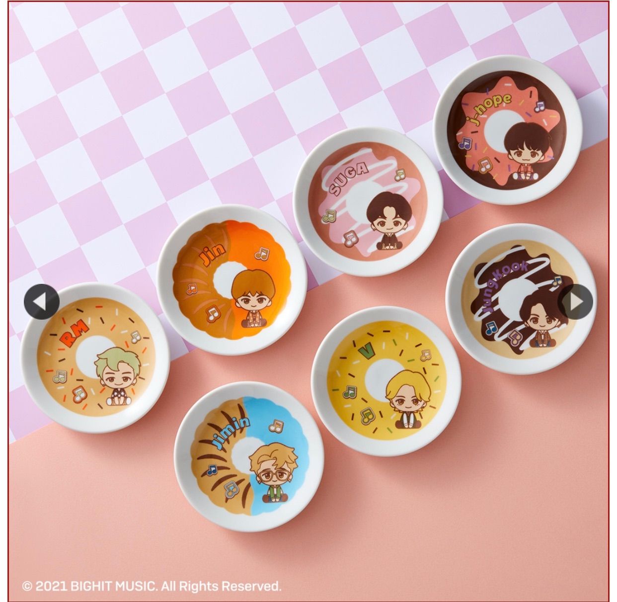 防弾少年団(BTS) - TinyTAN1番くじドーナツプレートコンプセット BTS 1番くじ TinyTAN dynamite ドーナツデザインプレート賞