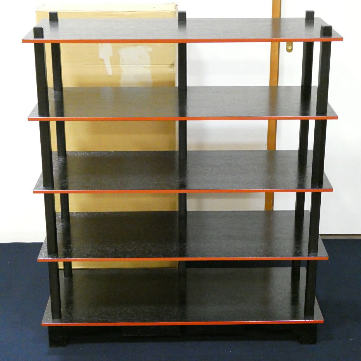 引き出し付 懐石道具 木製組立式 五段配膳棚 水屋棚 水谷棚 紙箱入り 和風陳列棚 品