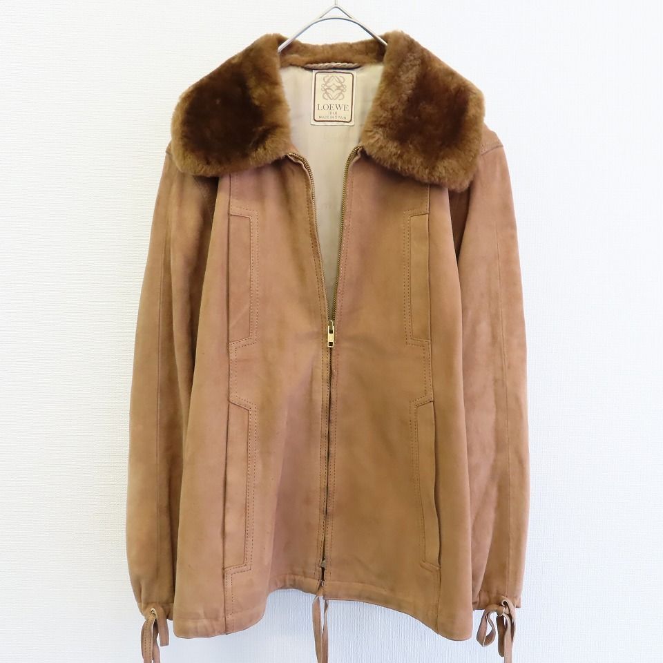 LOEWE スエードファージャケット ムートン リアルムートン ジップ