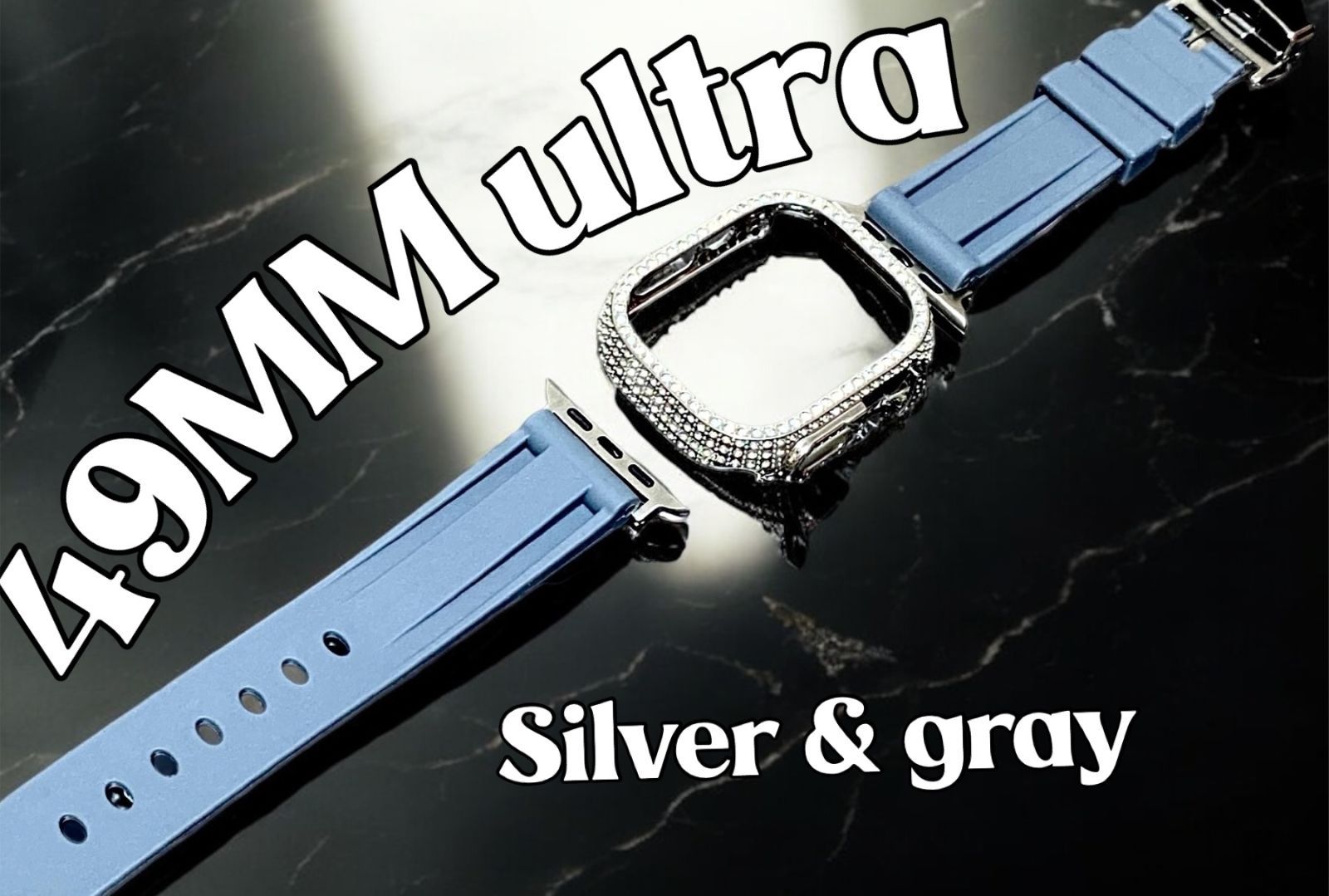 ultra 49mm アップルウォッチ ケースカバーApple Watch. カスタム ベルト ラバーバンド キラキラ カバー ケース 34