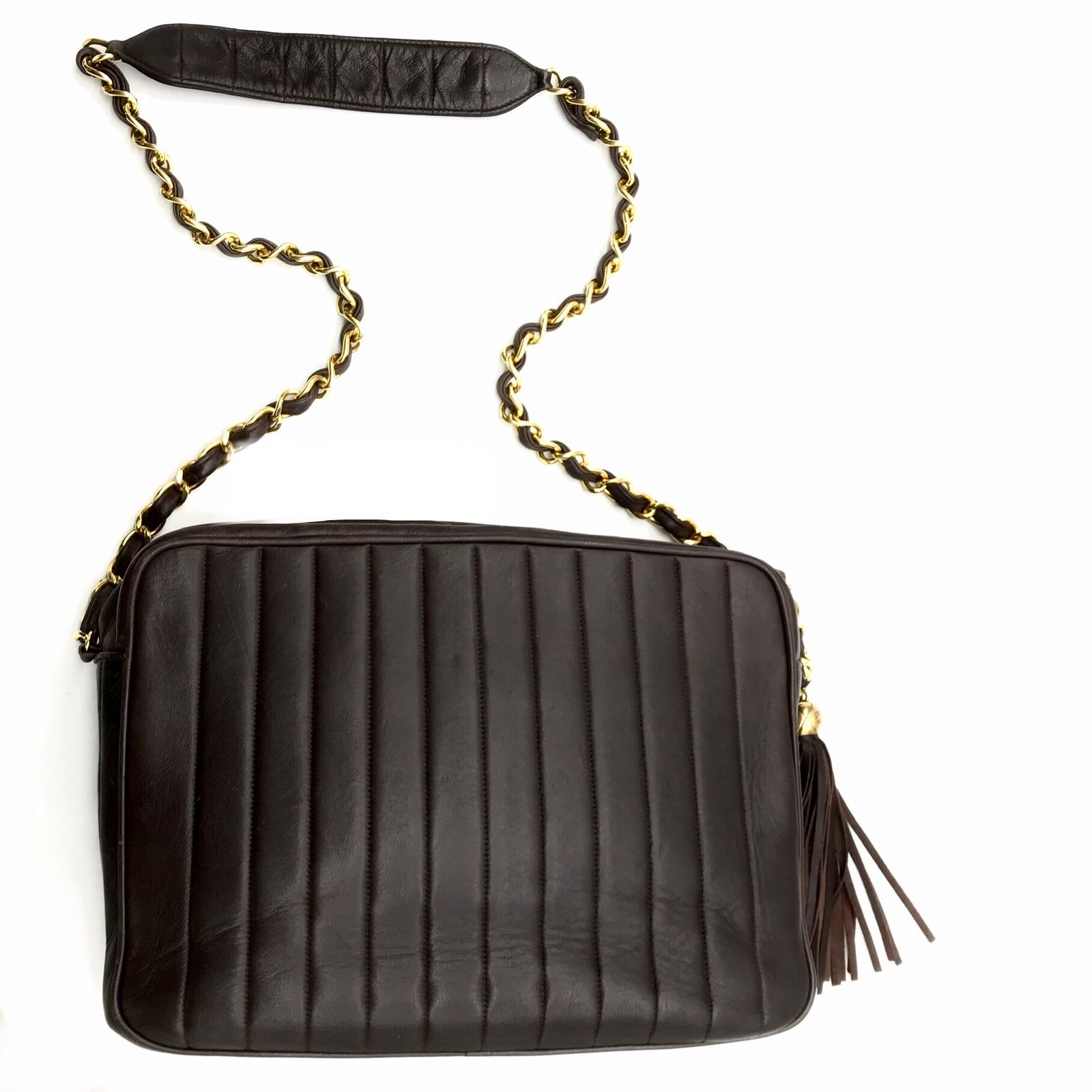 CHANEL マドモアゼル フリンジ ココマーク チェーンショルダー ラムスキン シャネル ココマーク チェーンショルダー ラムスキン フリンジ