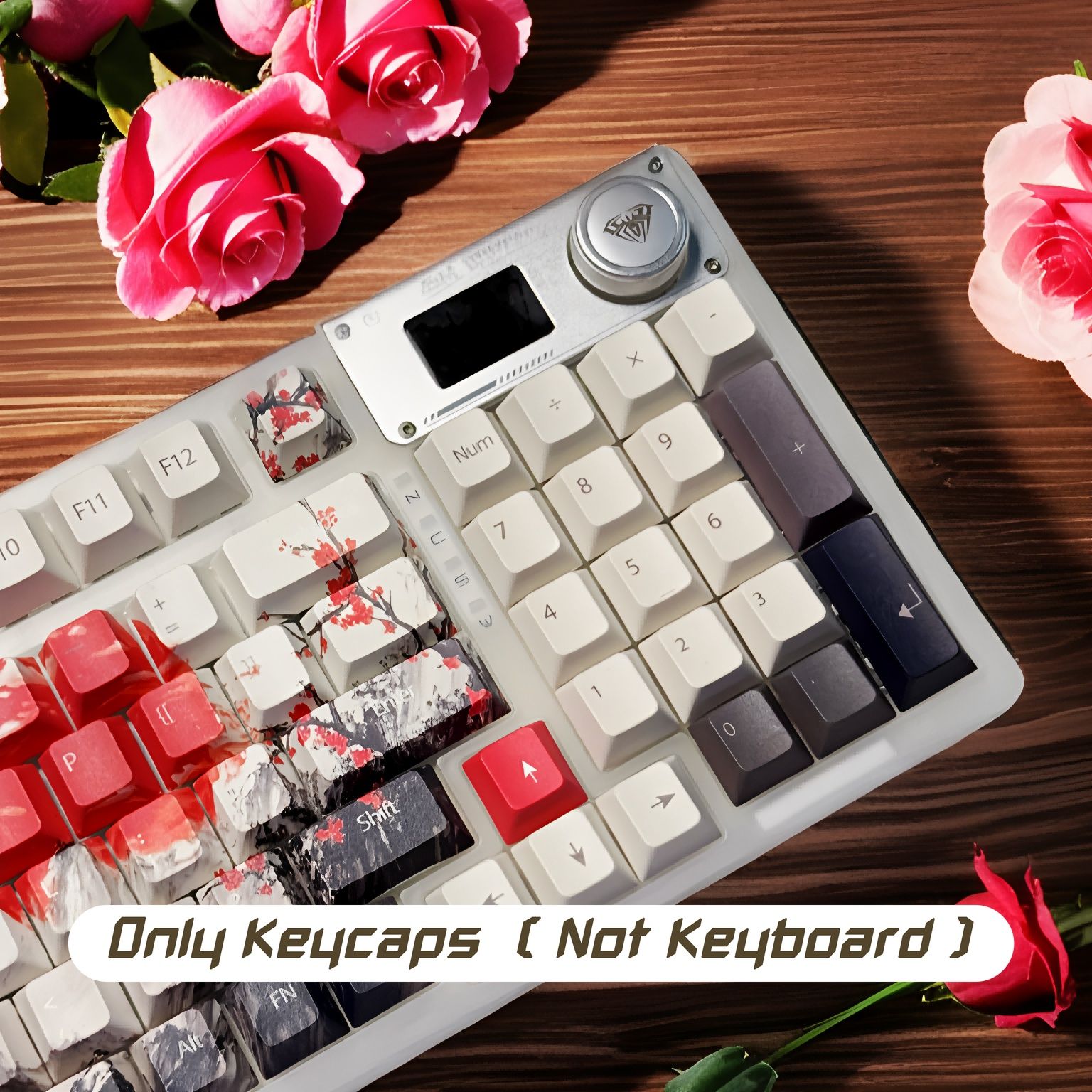 BTFOOR 131 PBT キーキャップ セット、メカニカル キーボード用 - かわいい チェリープロファイル、ANSI US レイアウト、6.25U スペースバー、レッド u0026 ホワイト デザイン、ゲームラー u0026 エンтуシアスト用に完璧な、ゲーム キーボ
