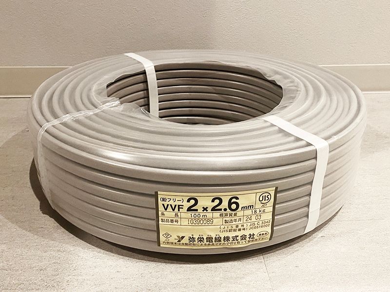 VVFケーブル 2×2.6mm 100m 18kg(送料込み) 【公式通販】