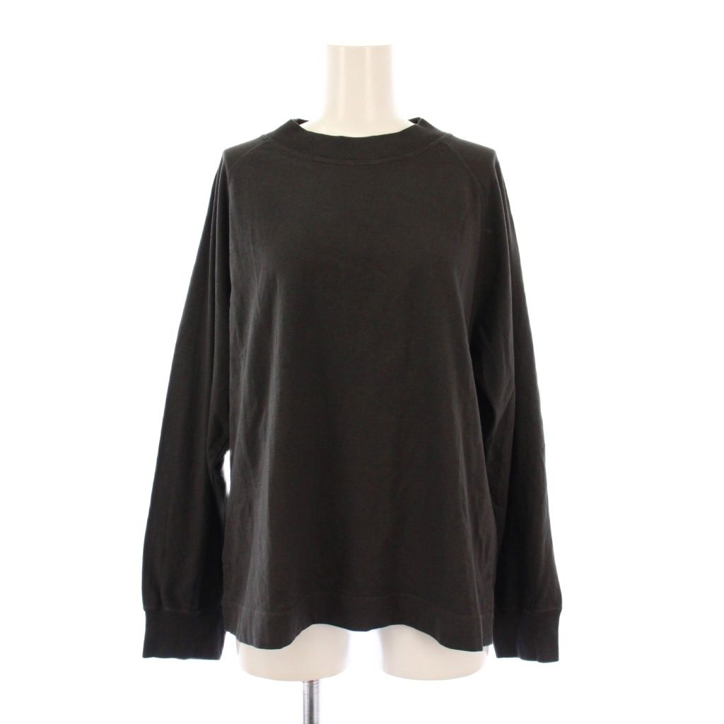 マーガレットハウエル MHL. 24AW UPCYCLING COTTON JERSEY アップサイクルコットンジャージー カットソー 長袖 クルーネック ストレッチ 無地 2 チャコールグレー 595-4269507 |BB