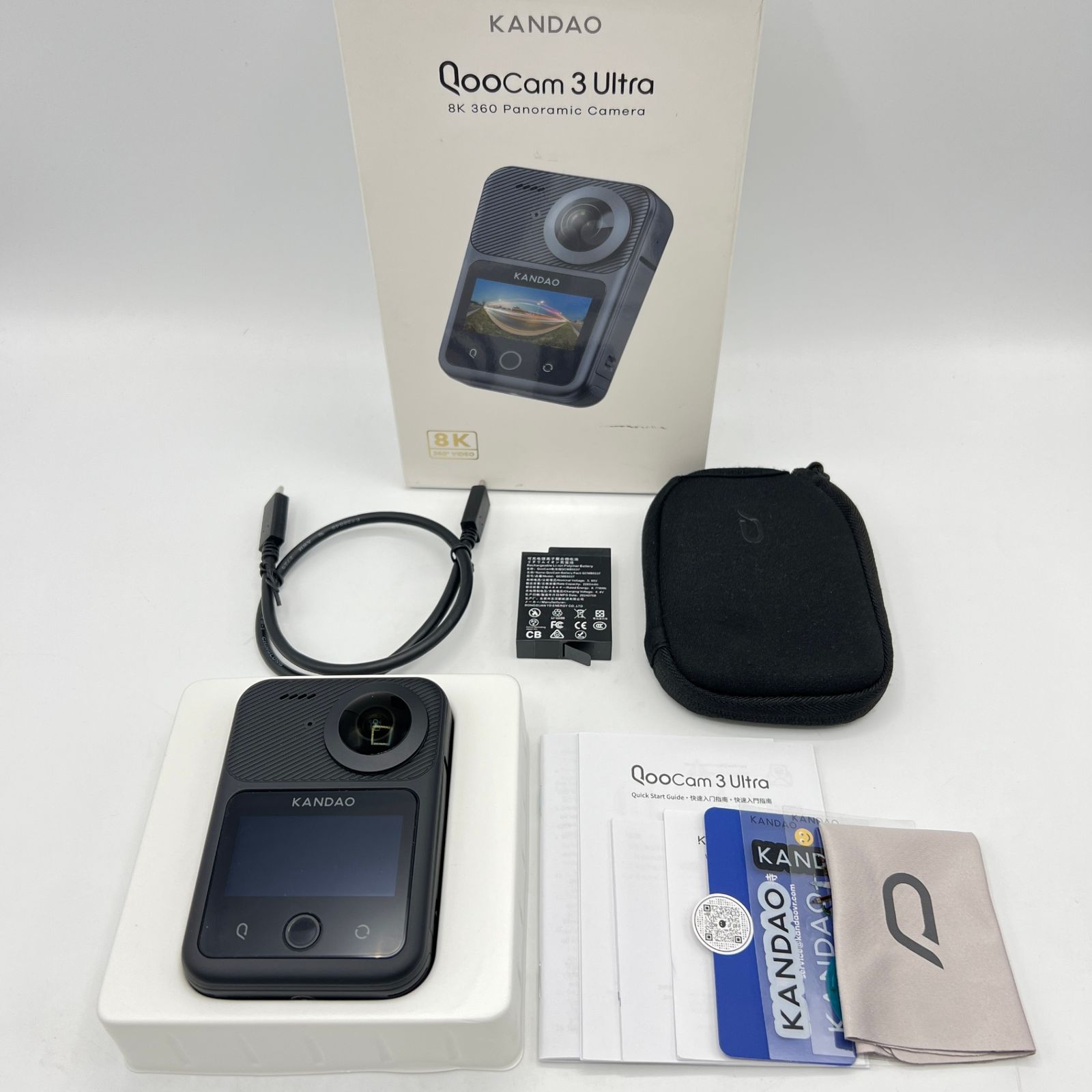 KANDAO QooCam 3 Ultra QCM0812 8K アクションカメラ 予備バッテリー付 カンダオ 本体