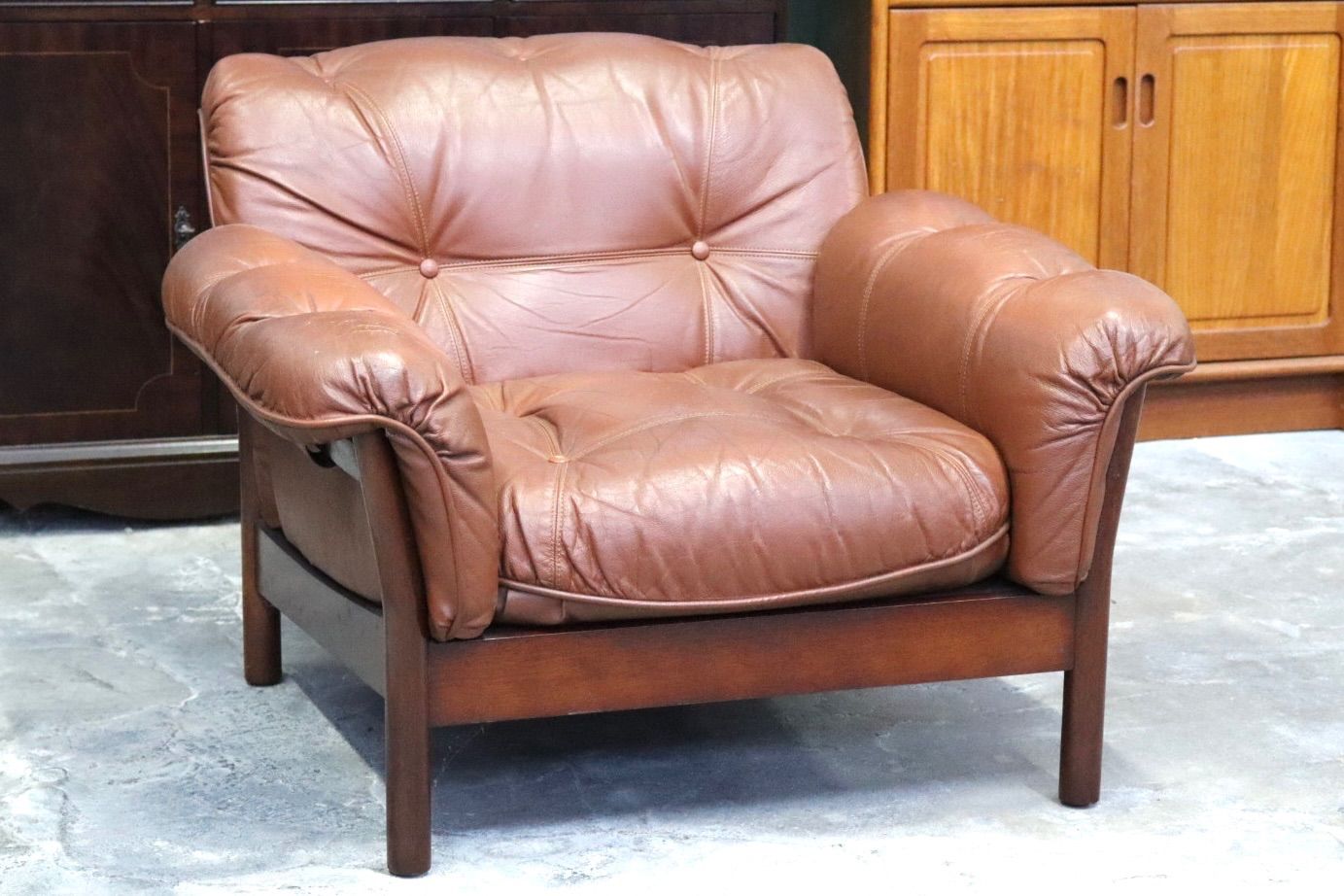 GMIH223G maruni マルニ Madison 1人掛けソファ シングルソファ 本革 ブラウン 北欧スタイル ヴィンテージ マルニ