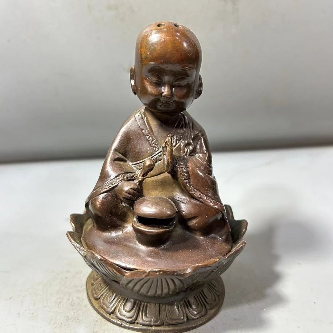 小坊主が香炉 茶道具 香道具 工芸品 美術品 置物 小坊主が香炉 茶道具 香道具 工芸品 美術品 置物 小坊主が香炉