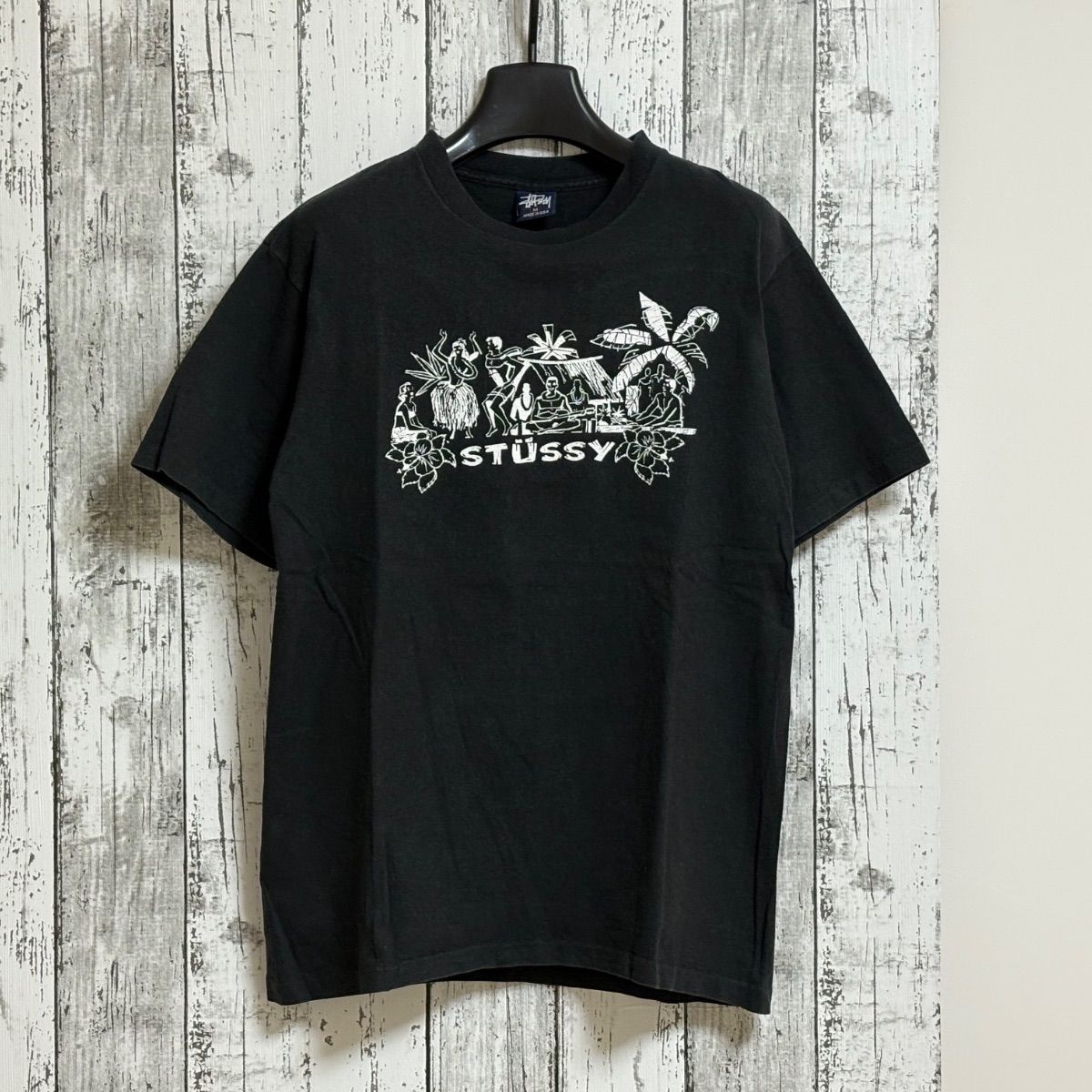 OLD stussy半袖シャツ　黒タグ　90s 超希少 ステューシー OLD STUSSY オールドステューシー STUSSY ステューシー 《希少