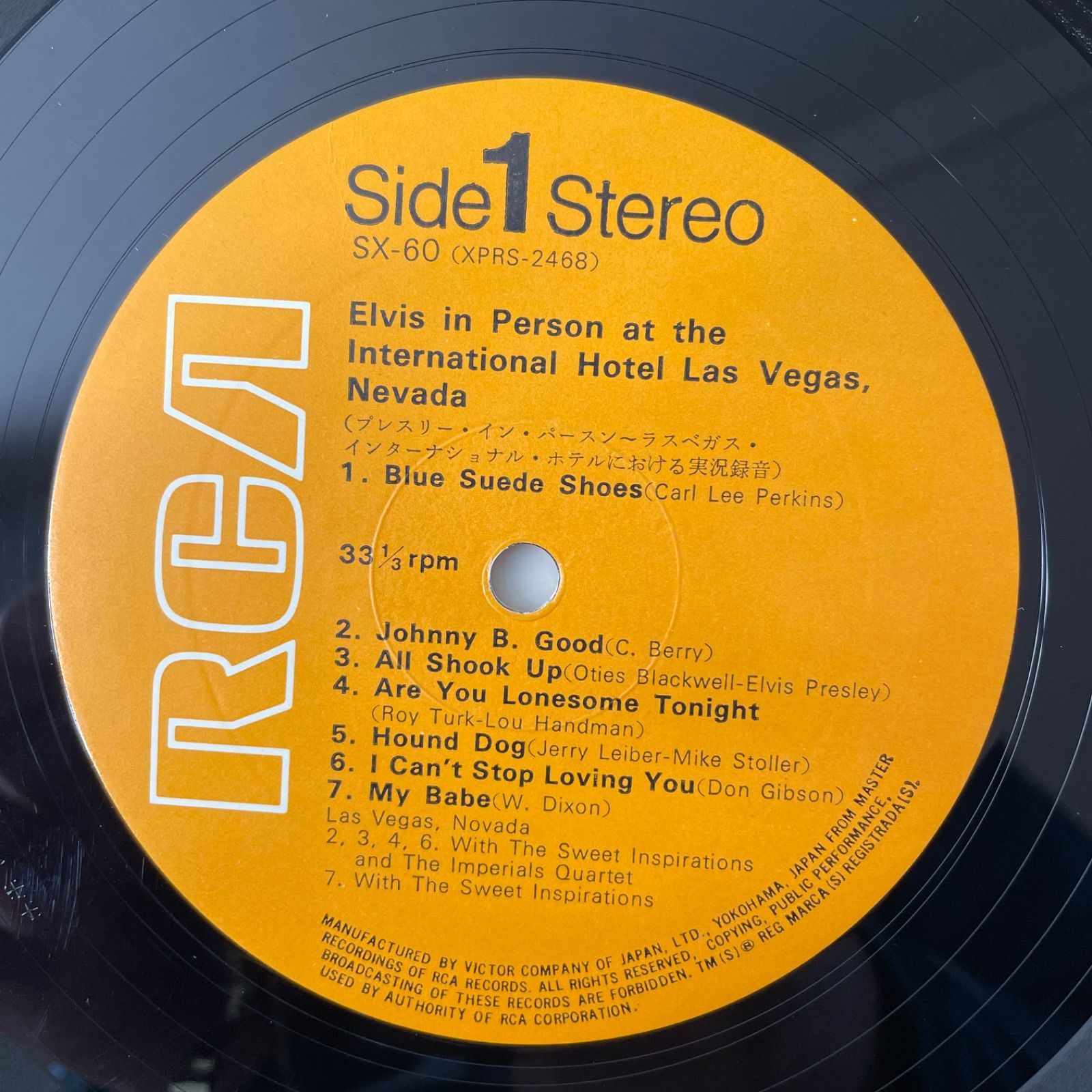 Elvis Presley / Elvis In Person At The International Hotel】LP