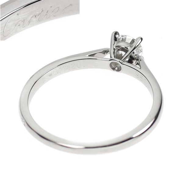 カルティエ Pt950 ダイヤモンド リング 0.23 E VVS2 ソリテール 46号  