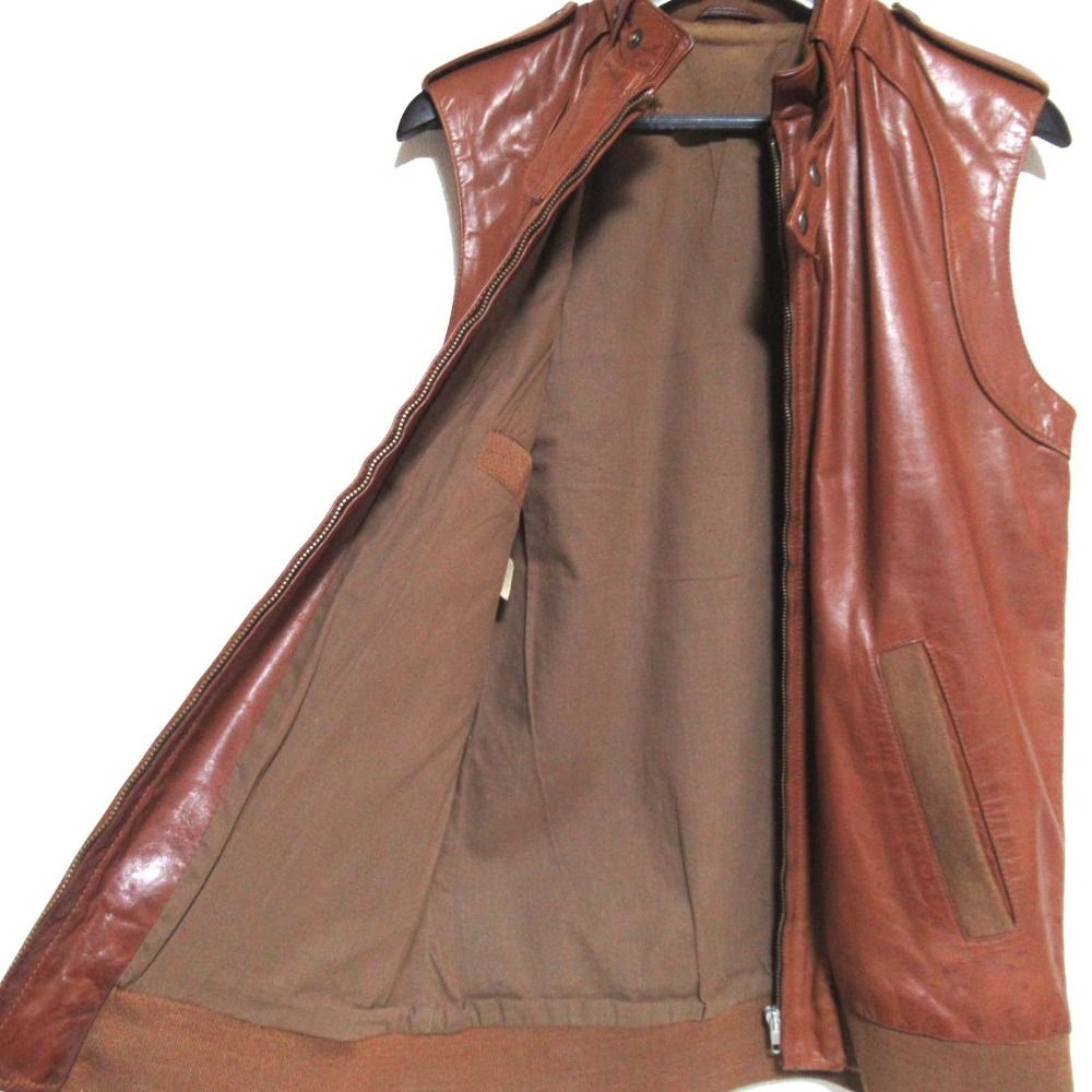 04ss Martin Margiela ミリタリーレザーベスト キャメル 【公式通販】