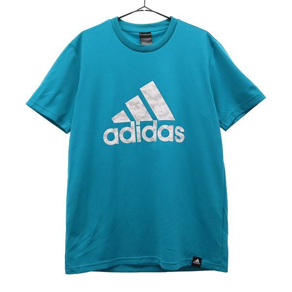 アディダス ロゴプリント 半袖 Tシャツ L ブルー adidas スポーツ
