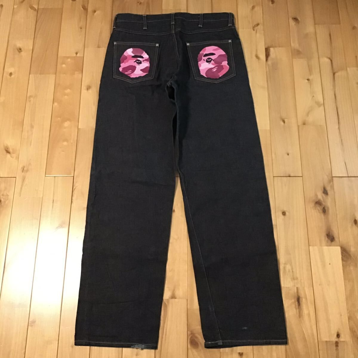 ☆青山限定☆ Pink camo APE HEAD Denim Pants Lサイズ a bathing ape