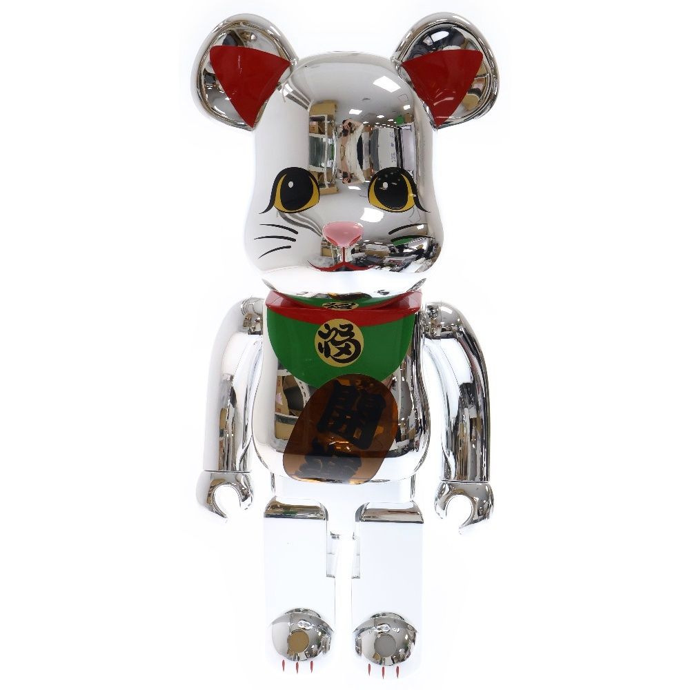 BE@RBRICK 招き猫 着ぐるみ 銀 1000％ medicom toy MEDICOM TOY - BE@RBRICK 招き猫 銀メッキ 発光 1000％