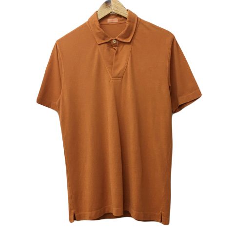 アルテア Altea ポロシャツ シャツ プルオーバー ポロカラー オープンカラー ２WAY  無地 半袖 M オレンジ テラコッタ