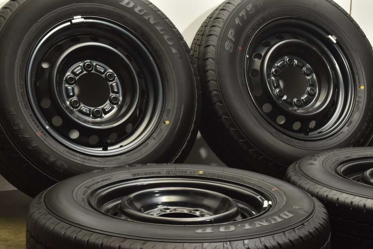 製 新車外し品 トヨタ 200 ハイエース 純正 15in 6J 35 PCD139.7 ダンロップ SP175N 195 80R15 バリ溝 レジアスエース