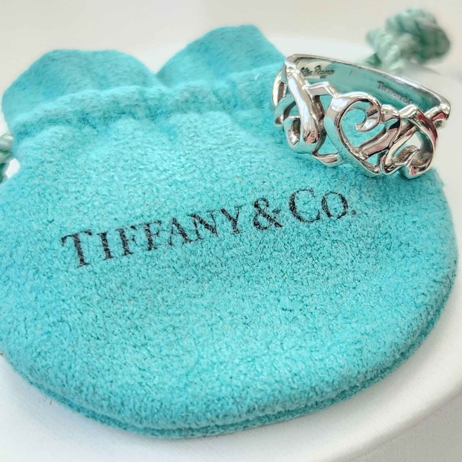 ティファニー　ラビングハート　リング　指輪　11号　Tiffany シルバー TIFFANY&Co. ティファニー ラビングハート バンド リング・指輪