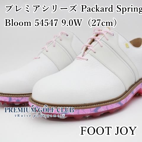 フットジョイ プレミアシリーズ パッカード Packard Spring Bloom ホワイト|ピンク 54547 9.0W 27cm シューズ US天然皮革モデル 786