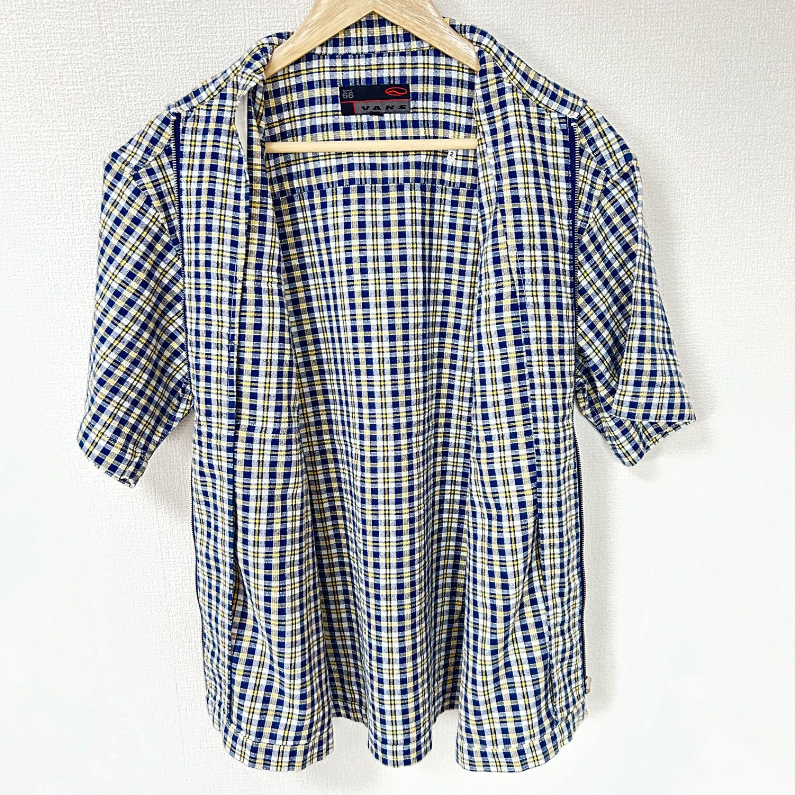 【Vans】 チェック ジップアップ シャツジャケッ　古着　used 楽天市場】バンズ 90s オールド チェック ジップアップ シャツ
