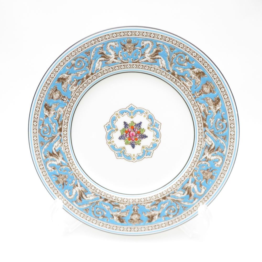 WEDGWOOD ウェッジウッド フロレンティーンターコイズ 中皿 2枚 ペア 17cmプレート パン ケーキ 黒壺 SM4607F2