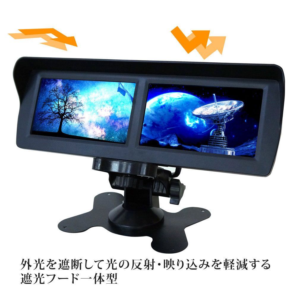 バックカメラ カメラ4台セット モニターセット 4.3インチ 2画面 12V 24V 対応 360度 高画質 D432BC840MB BRIGHTFACE_UK