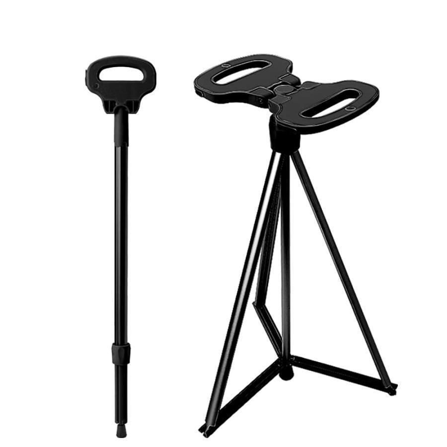 ステッキチェア 折りたたみ杖 軽量 登山杖 アルミ製 椅子 アウトドア トレッキングポール ストック 座れる 登山 歩行支援 滑り止め 散歩 旅行 -125