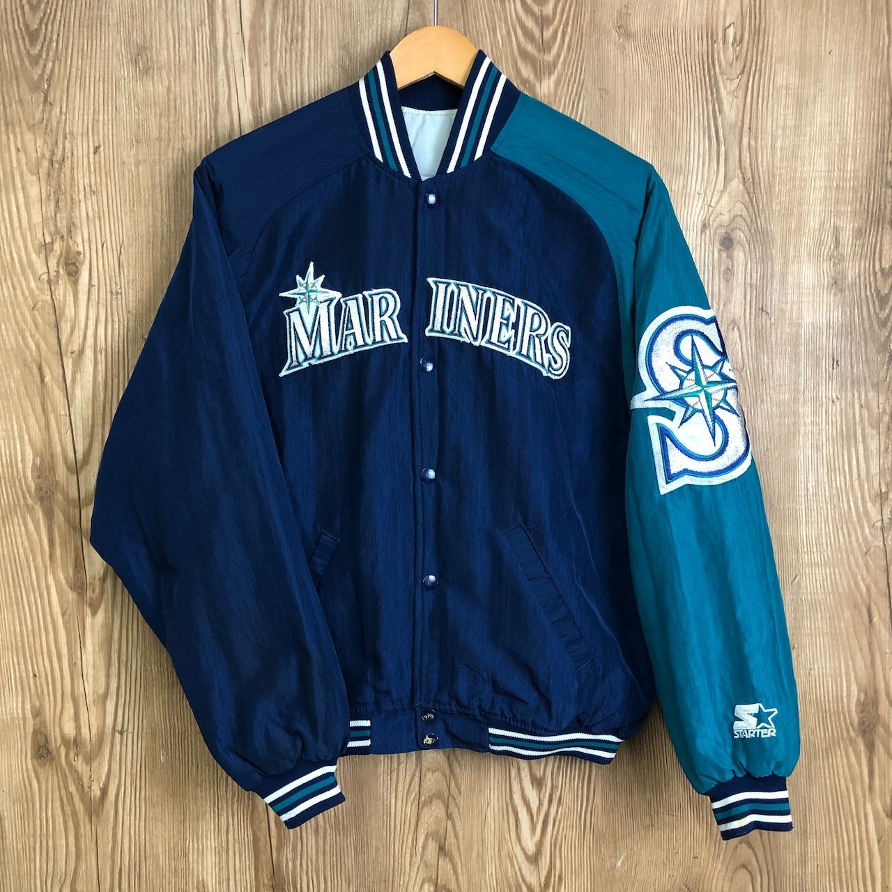 《キッズ》STARTER SEATLE MARINARS シアトルマリナーズ  スタジャン サイズ YOUTH L MLB 古着 k24110213【BF2411】