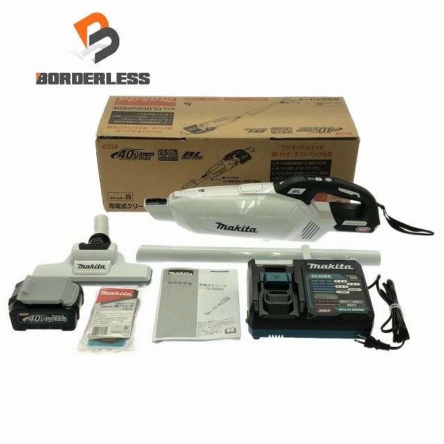 ♥品 makita マキタ 40Vmax 充電式クリーナ CL002GRDW バッテリ1個 40Vmax 2.5Ah 充電器 紙パック10枚付き 掃除機