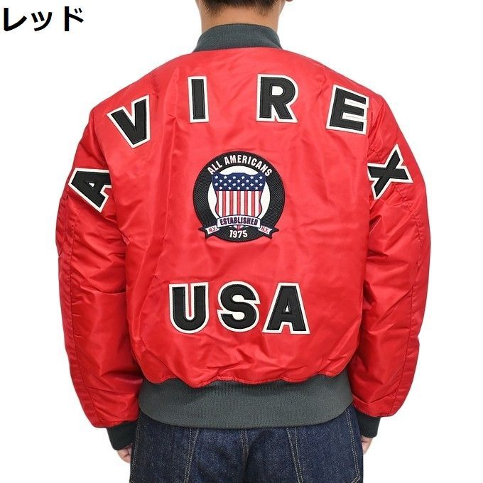 AVIREX アヴィレックス 783-5952019 レッド色 50周年記念 MA-1 フライトジャケット シグネチャー ビッグロゴ ミリタリー アビレックス アウター メンズ