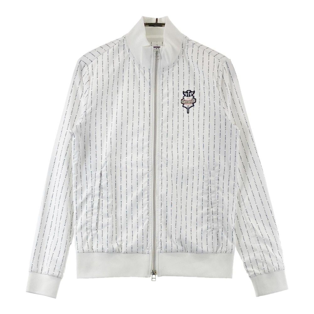 サイズ：M BEAMS GOLF ビームスゴルフ ジップジャケット 総柄 ホワイト