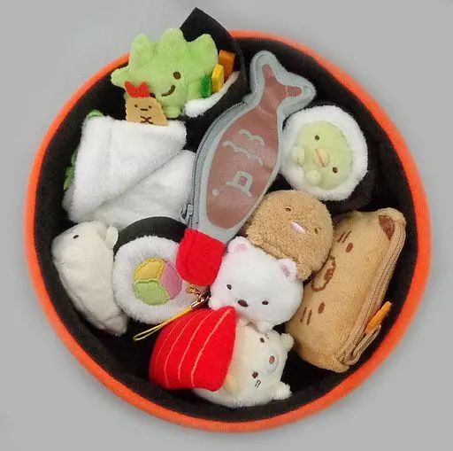 ぬいぐるみ 寿司桶ぬいぐるみセット おすしの会テーマ 「すみっ
