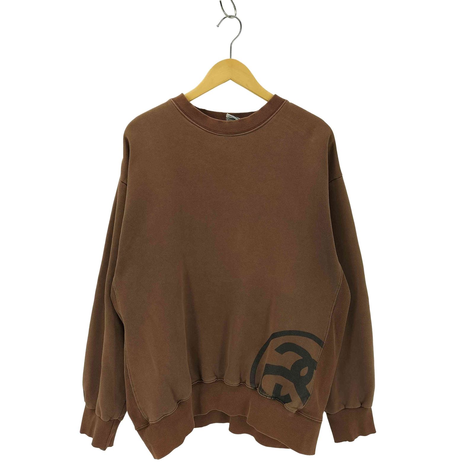 ☆90's 紺タグ　Stussy ブラウン スウェット☆ ステューシー Stussy 90S USA製 紺タグ フロントSS LINK バック