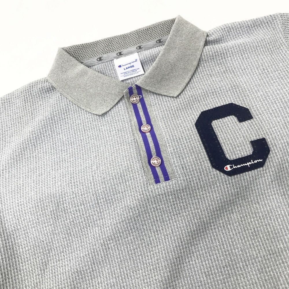 サイズ：LARGE CHAMPION GOLF チャンピオンゴルフ 半袖ポロシャツ ロゴ