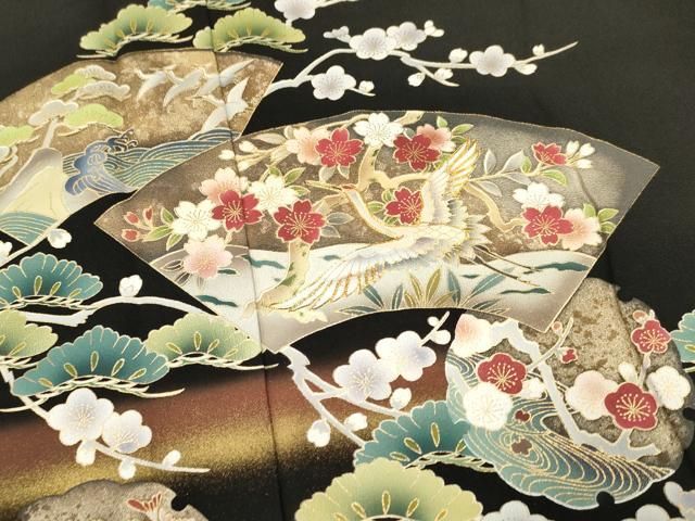 平和屋着物■訪問着　駒刺繍　誰が袖花文　暈し染め　金銀彩　逸品　未使用　CAAH7236dy