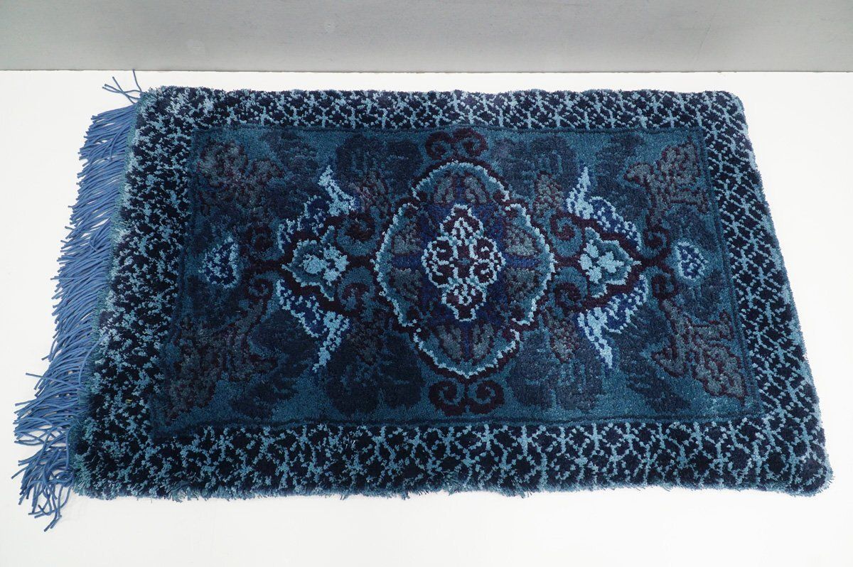 鍋島緞通 鍋島段通 1畳敷 蟹牡丹縁二重雷紋地