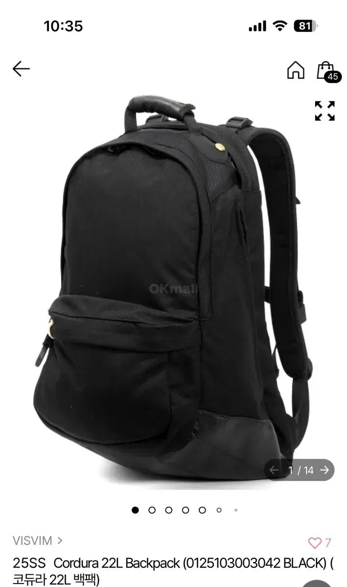 25ss VISVIM ビズビム 22L リュック リュックサック ブラック