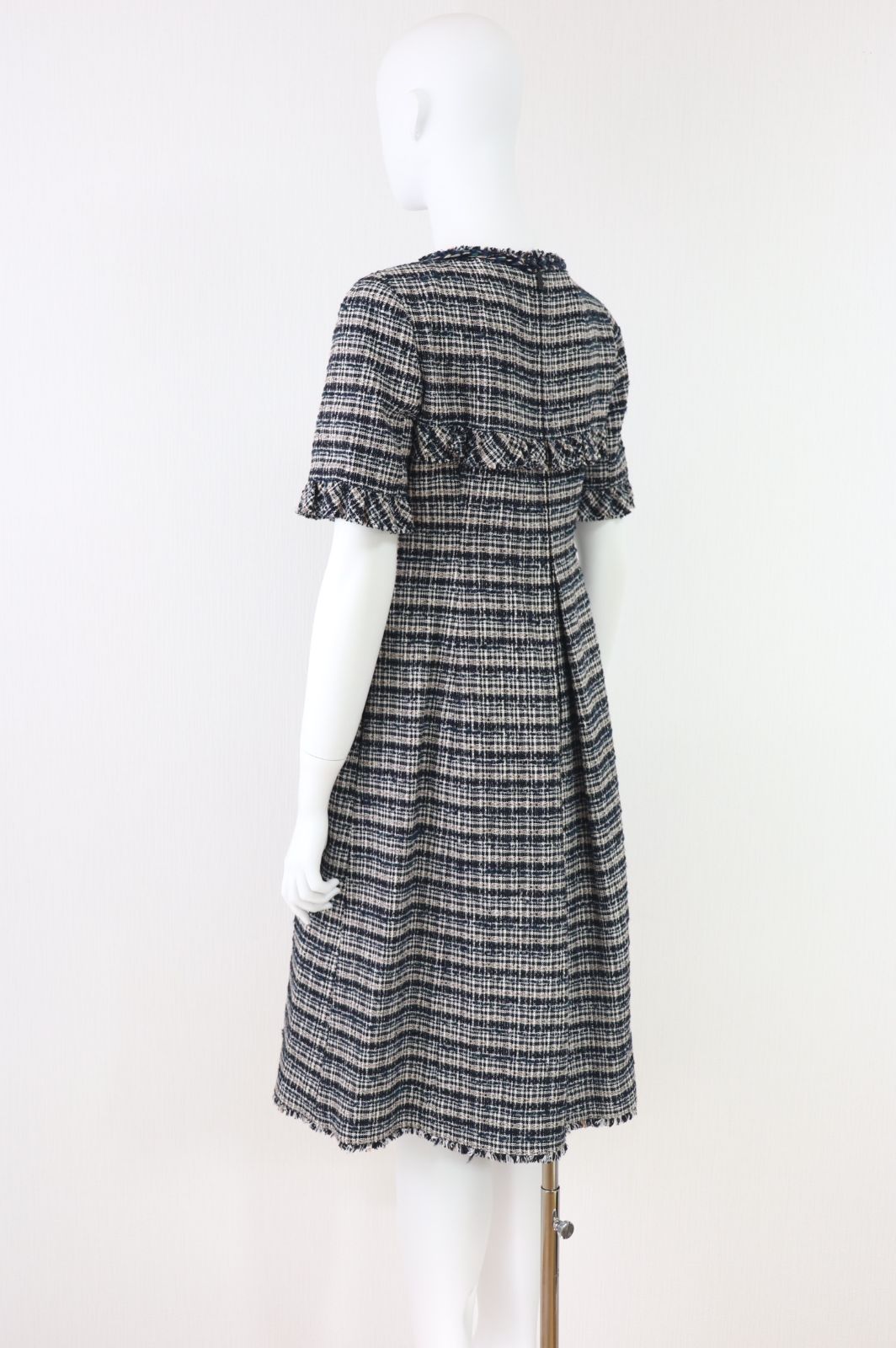 Rene 半袖ツイードワンピース 6936150 2019年商品 ルネ 紺/ネイビー  