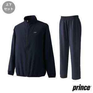 上下セット Mサイズのみ prince プリンス ウィンドジャケット×パンツ 撥水 UVケア メカニカルストレッチタフタ 素材 長袖 フルジップ メンズ ユニセックス テニス ネイビー MS5601-MS5602-127-M