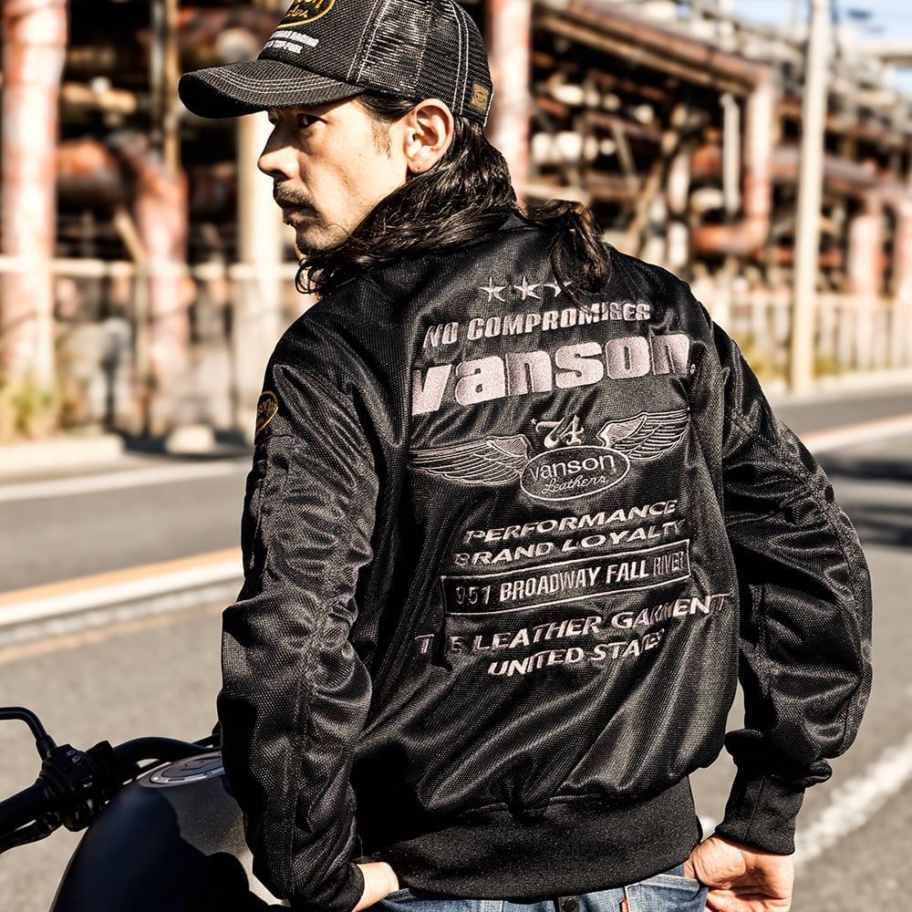 ★ VANSON TVS2402S IV/BK フルメッシュジャケット L ☆ VANSON TVS2402S IV/BK Lサイズ メッシュジャケット大得価，人気
